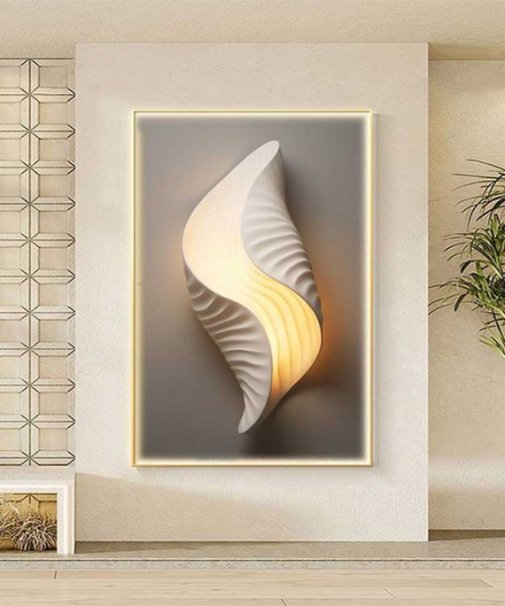 Gold Frame 80*120 Cm Seashell Porsalein Painting 